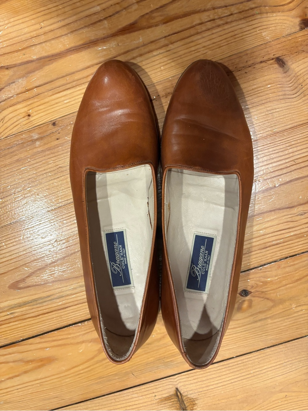 Vintage Bragano Cole Haan Brown Leather Slip-On Loafers